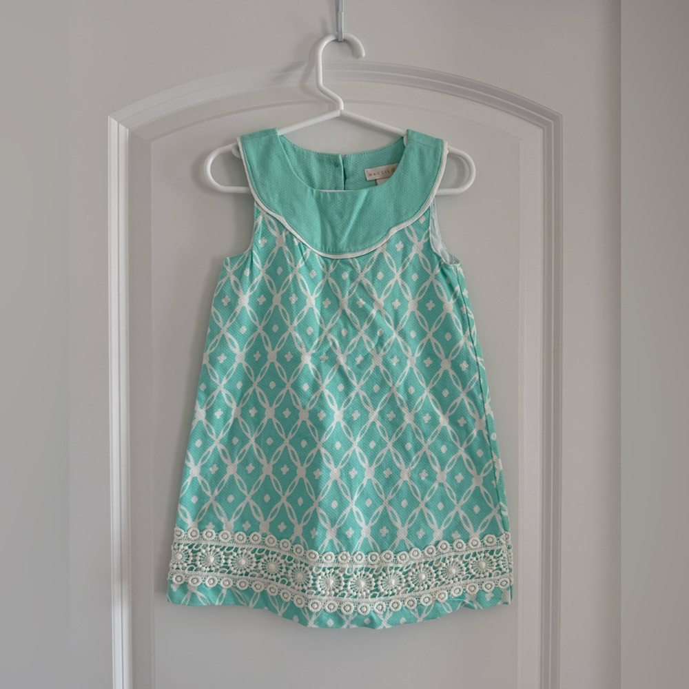 Maggie & Zoe Aqua Dress with White Accents